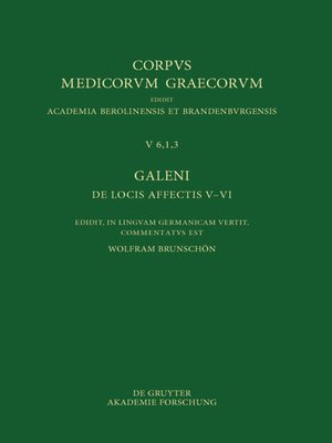 cover image of Galeni De locis affectis V–VI / Galen, Über das Erkennen erkrankter Körperteile V–VI